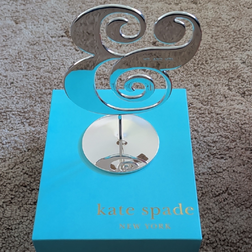 kate spade Silver Ampersand Jewelry Stand on Turquoise Box
